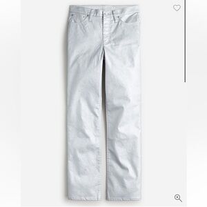 Slim Demi-boot Jean in Coated Silver